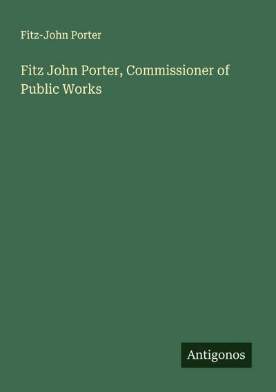 Fitz John Porter, Commissioner of Public Works