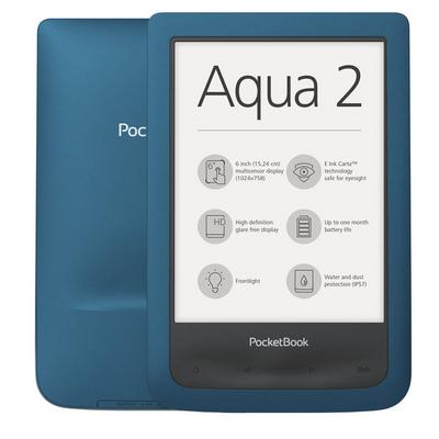 PocketBook e-Book Reader `Aqua 2` (8 GB Speicher  15,24 cm (6 Zoll) E-Ink Carta Display  Wi-Fi, wasserdicht) in Blau