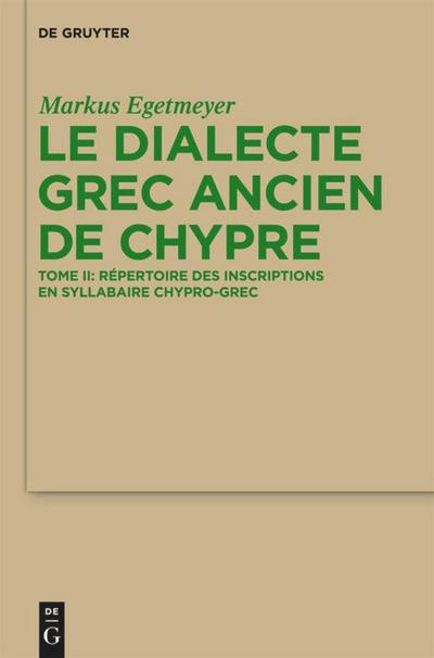 Le dialecte grec ancien de Chypre