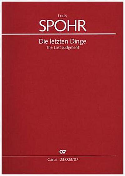 Die letzten Dinge, Studienpartitur