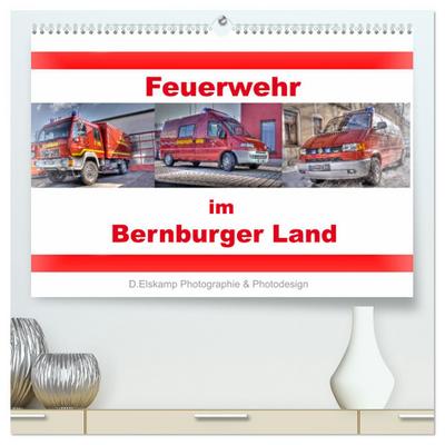 Feuerwehr im Bernburger Land (hochwertiger Premium Wandkalender 2024 DIN A2 quer), Kunstdruck in Hochglanz