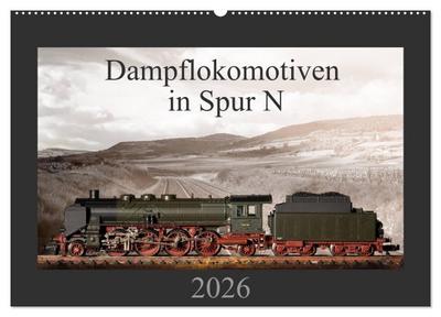 Dampflokomotiven in Spur N (Wandkalender 2026 DIN A2 quer), CALVENDO Monatskalender