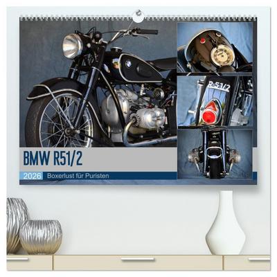 BMW R 51/2 (hochwertiger Premium Wandkalender 2026 DIN A2 quer), Kunstdruck in Hochglanz