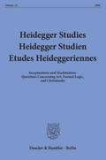 Heidegger Studies - Heidegger Studien - Etudes Hei