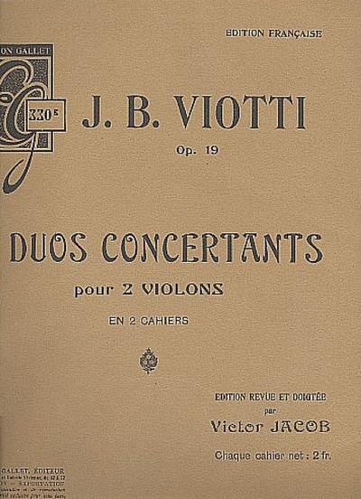 6 Duos Concertants vol.2 op.19 (nos.4-6)pour 2 violons