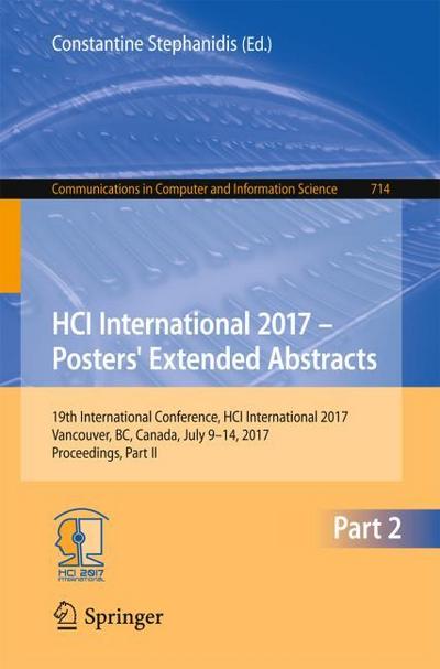 HCI International 2017 - Posters’ Extended Abstracts