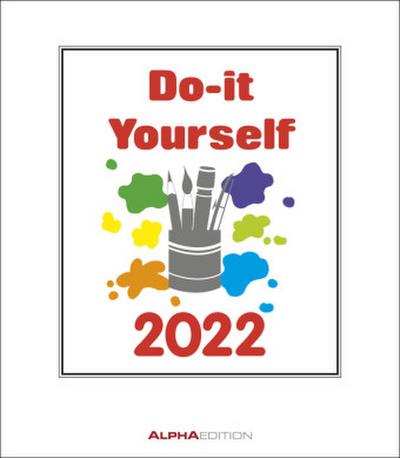 Do-it-Yourself Bastelkalender 2022 klein. Bastelpapier weiß