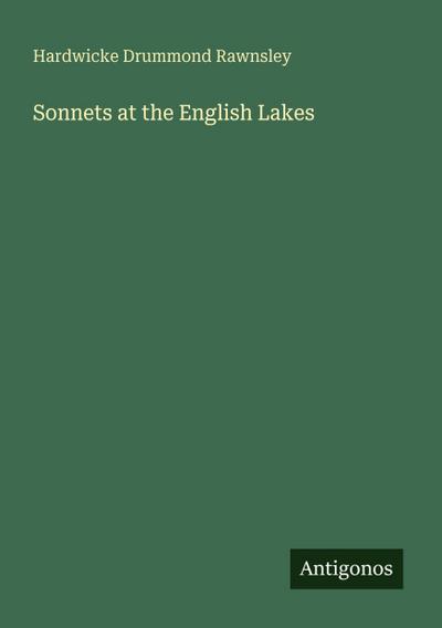 Sonnets at the English Lakes