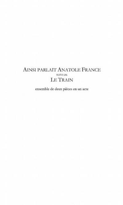 AINSI PARLAIT ANATOLE FRANCE