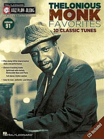 Thelonious Monk Favorites - Jazz Play-Along Volume 91 Book/Online Audio [With CD (Audio)] - Thelonious Monk