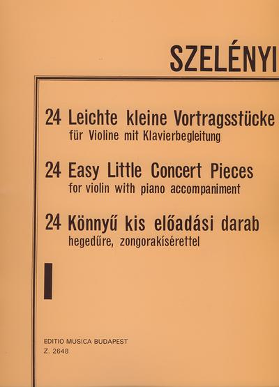 24 leichte kleine VortragsstückeBand 1 für Violine und Klavier