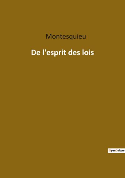 De l’esprit des lois