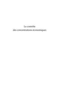 Le controle des concentrations economiques