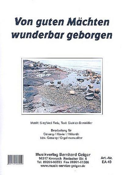 Von guten Mächten wunderbar geborgenfür Klavier (Orgel) (mit Text und Akkorden)