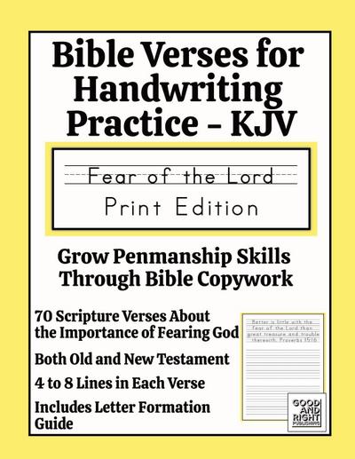 Bible Verses for Handwriting Practice - KJV