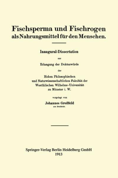 Fischsperma und Fischrogen als Nahrungsmittel für den Menschen