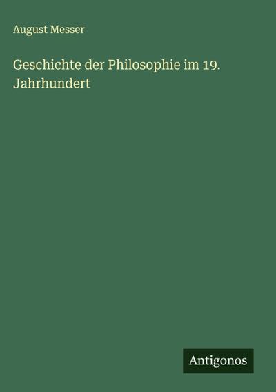 Geschichte der Philosophie im 19. Jahrhundert