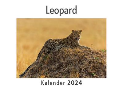 Leopard (Wandkalender 2024, Kalender DIN A4 quer, Monatskalender im Querformat mit Kalendarium, Das perfekte Geschenk)