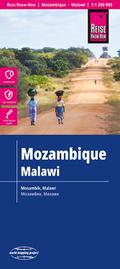 Reise Know-How Landkarte Mosambik, Malawi (1:1.200.000)
