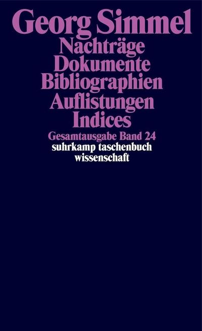 Gesamtausgabe Nachträge. Dokumente. Bibliographien. Auflistungen. Indices