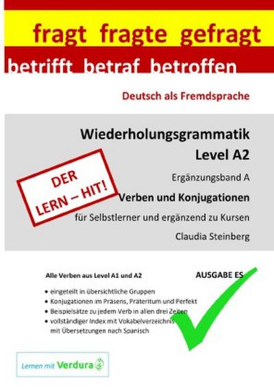 DaF - Wiederholungsgrammatik A2 - Ergänzungsband A - Verben und Konjugationen - Ausgabe ES