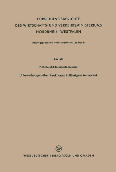 Untersuchungen über Reaktionen in flüssigem Ammoniak