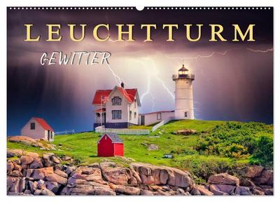 Leuchtturm Gewitter (Wandkalender 2026 DIN A2 quer), CALVENDO Monatskalender