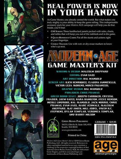 Modern Age RPG Game Master’s Kit