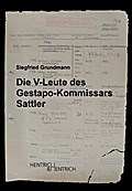 Die V-Leute des Gestapo-Kommissars Sattler