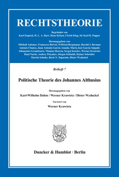 Politische Theorie des Johannes Althusius.