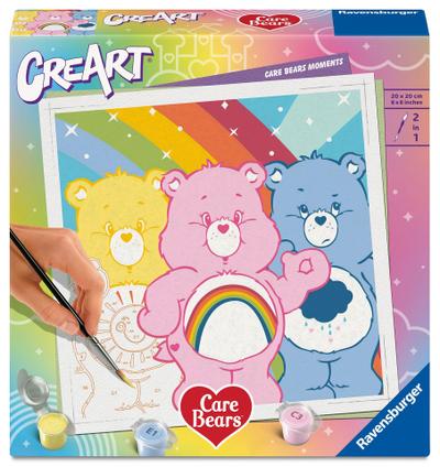 CreArt, Malen nach Zahlen Adults Trend Care Bears - Glücksbärchi-Momente