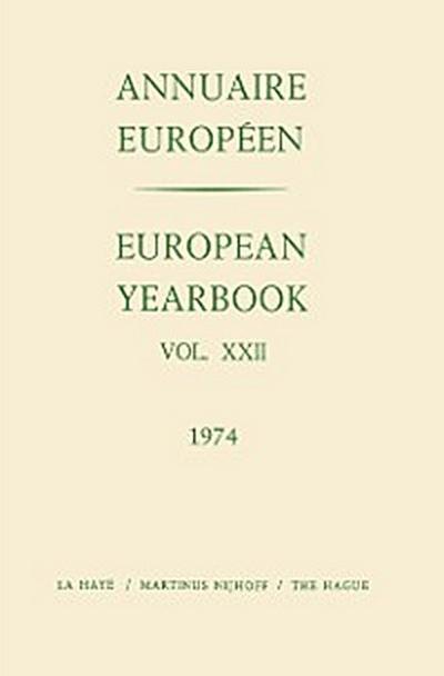European Yearbook / Annuaire Europeen