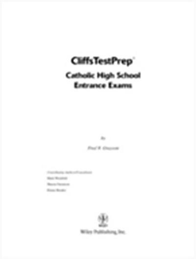 CliffsTestPrep Catholic High School Entrance Exams