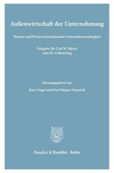 Außenwirtschaft der Unternehmung.
