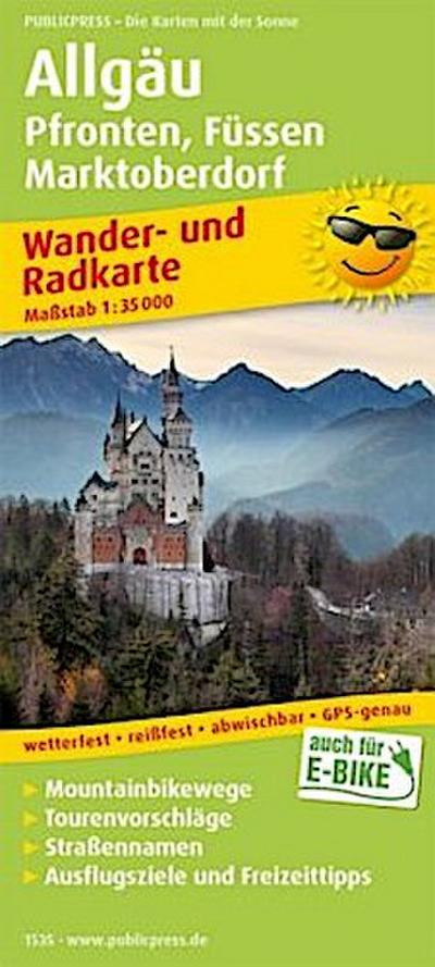 PublicPress Wander- und Radkarte Allgäu, Pfronten, Füssen, Marktoberdorf