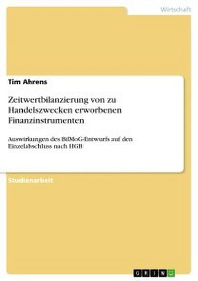 Zeitwertbilanzierung von zu Handelszwecken erworbenen Finanzinstrumenten