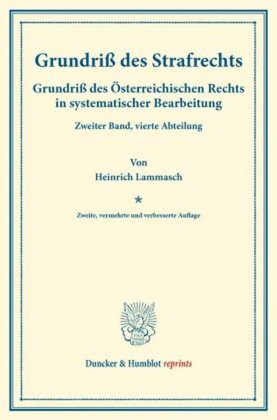 Grundriß des Strafrechts.