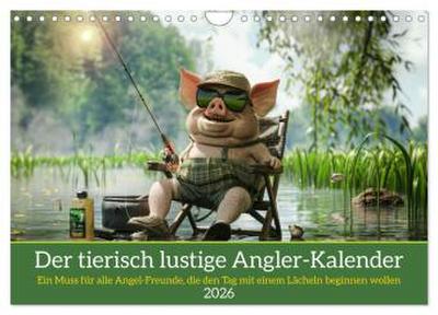 Der tierisch lustige Angler-Kalender (Wandkalender 2026 DIN A4 quer), CALVENDO Monatskalender