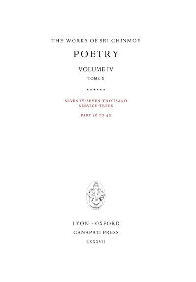 Poetry IV, tome 6