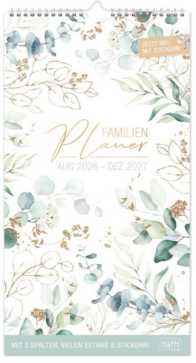 Familienplaner 26/27 Wand-Kalender 5-spaltig 17 Monate [Blattgold]