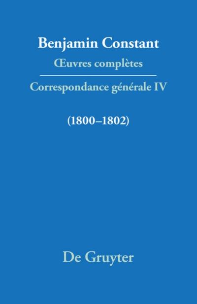 Correspondance 1800–1802