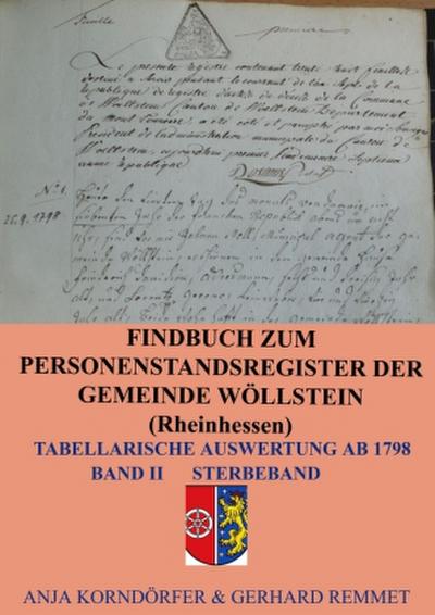 Findbuch zum Personenstandsregister der Gemeinde Wöllstein/ Rheinhessen