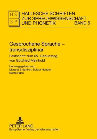Gesprochene Sprache - transdisziplinär