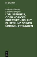 Lor. Sterne’s, oder Yoricks Briefwechsel mit Elisen und seinen übrigen Freunden