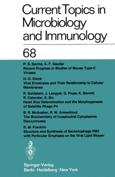 Current Topics in Microbiology and Immunology / Ergebnisse der Mikrobiologie und Immunitätsforschung