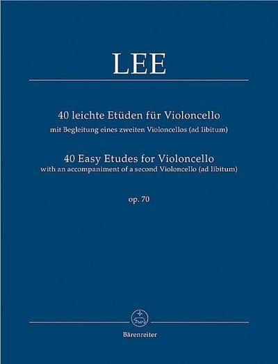 40 leichte Etüden für Violoncello op.70, mit Begleitung eines zweiten Violoncellos (ad libitum). 40 Easy Etudes for Violincello op.70, with an accompaniment of a second Violoncello (ad libitum)