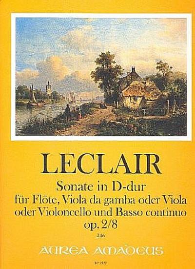 Sonate D-Dur op.2,8für Flöte, Viola da gamba (Viola, Violoncello) und Bc