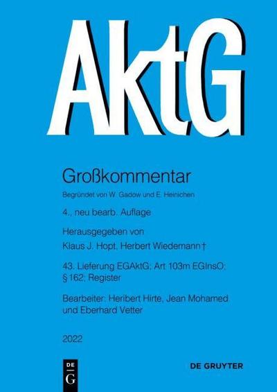 AktG - EGAktG; § 162; Art 103m EGInsO