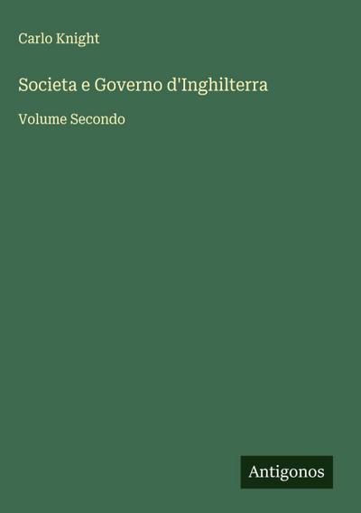 Societa e Governo d’Inghilterra