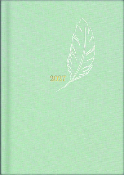rido/idé 7021503017 Buchkalender Premium Young Line 2027 "Feather" A5, Textil
